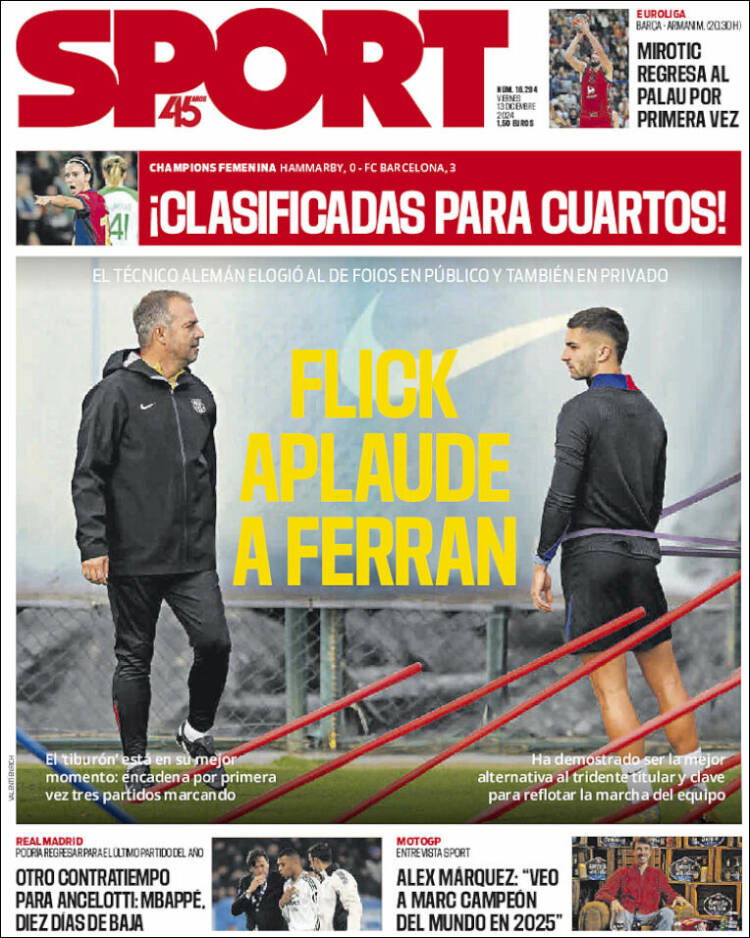 Portadas Deportivas Viernes 13/12/2024