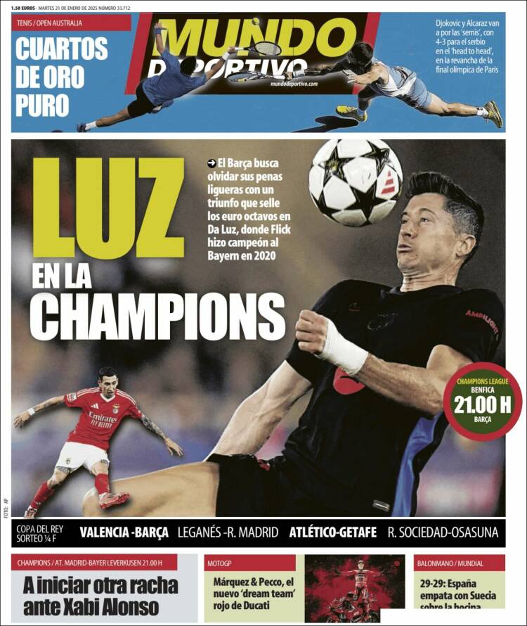 Portadas Deportivas Martes 21/1/2025