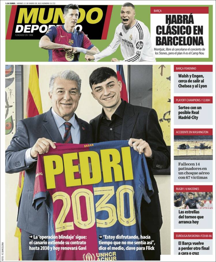 Portadas Deportivas Viernes 31/1/2025 