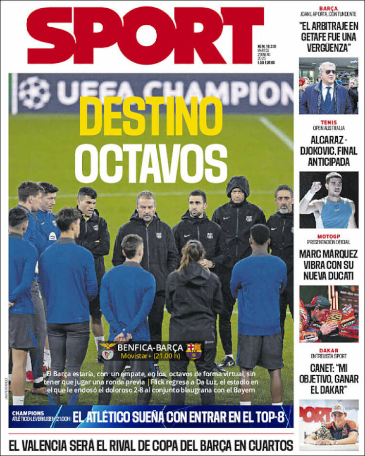 Portadas Deportivas Martes 21/1/2025