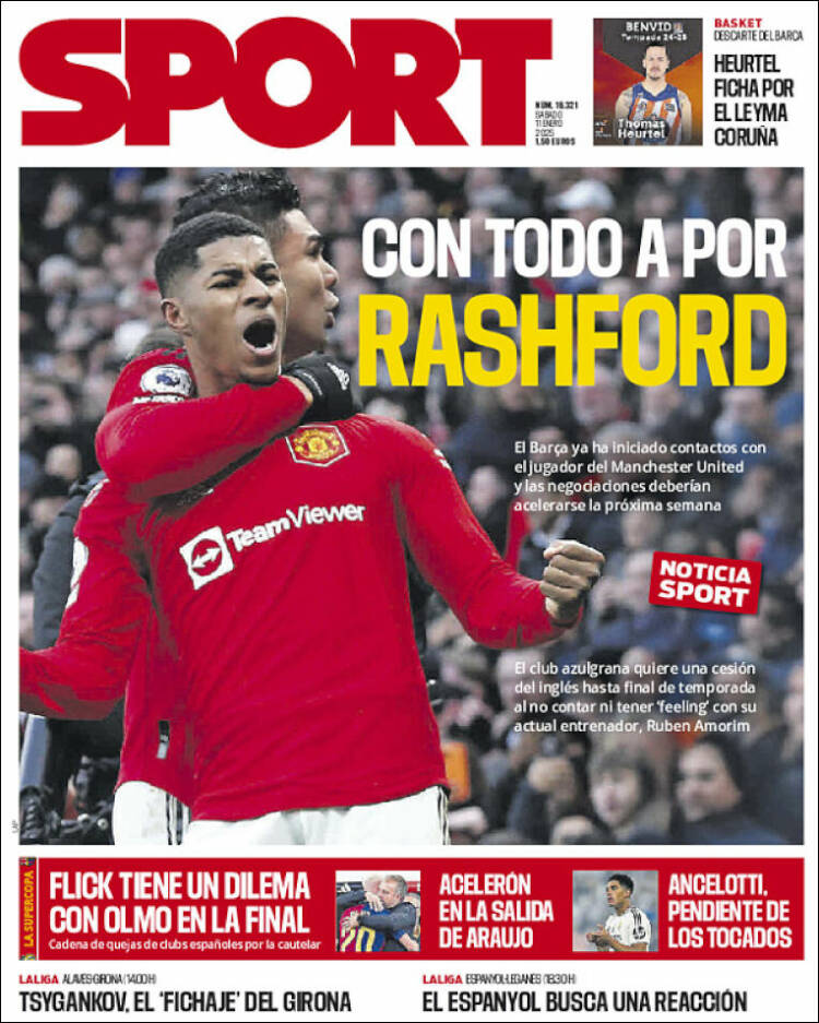 Portadas Deportivas Sábado 11/1/2025 Portadas Deportivas Sábado 11/1/2025