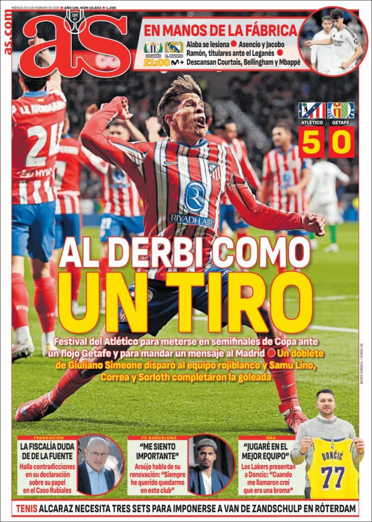 Portadas Deportivas Miércoles 5/2/2025
