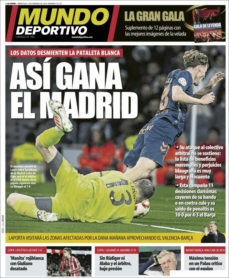Portadas Deportivas Miércoles 5/2/2025