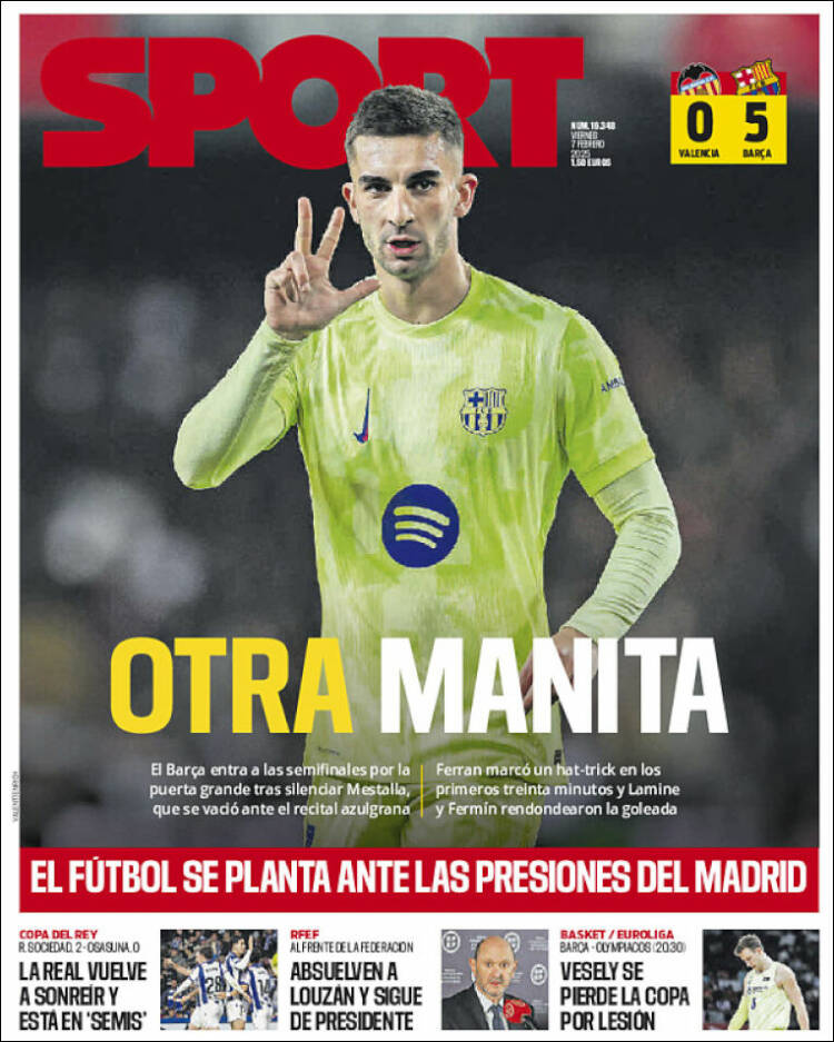 Portadas Deportivas Viernes 7/2/2025 Portadas Deportivas Viernes 7/2/2025