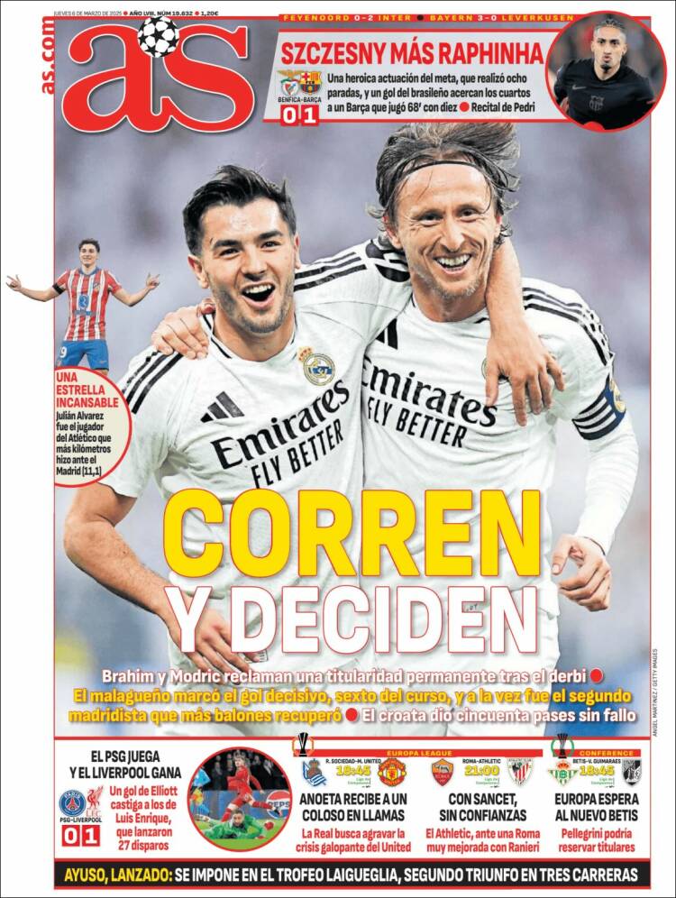 Portadas Deportivas Jueves 6/3/2025 