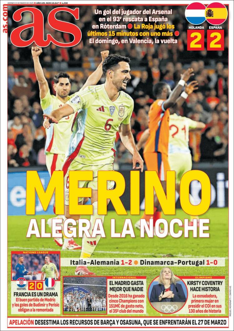 Portadas Deportivas Viernes 21/3/2025 Portadas Deportivas Viernes 21/3/2025