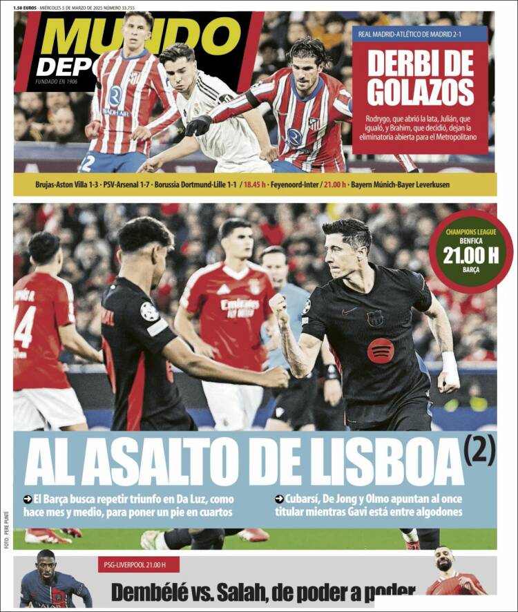 Portadas Deportivas Miércoles 5/3/2025