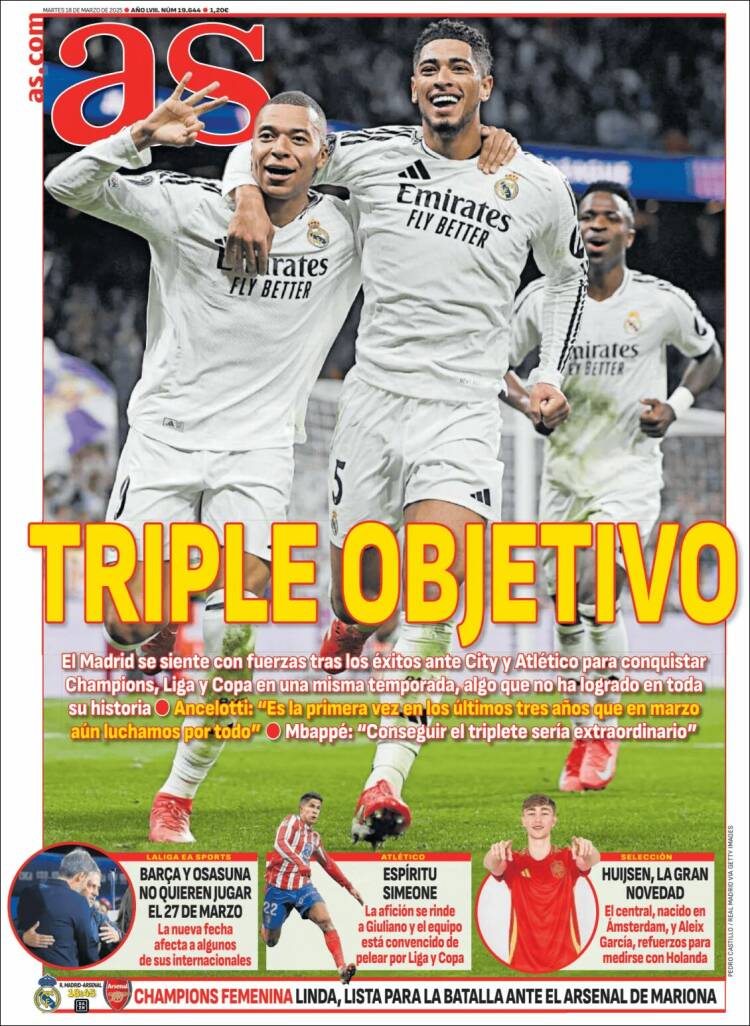 Portadas Deportivas Martes 18/3/2025 Portadas Deportivas Martes 18/3/2025