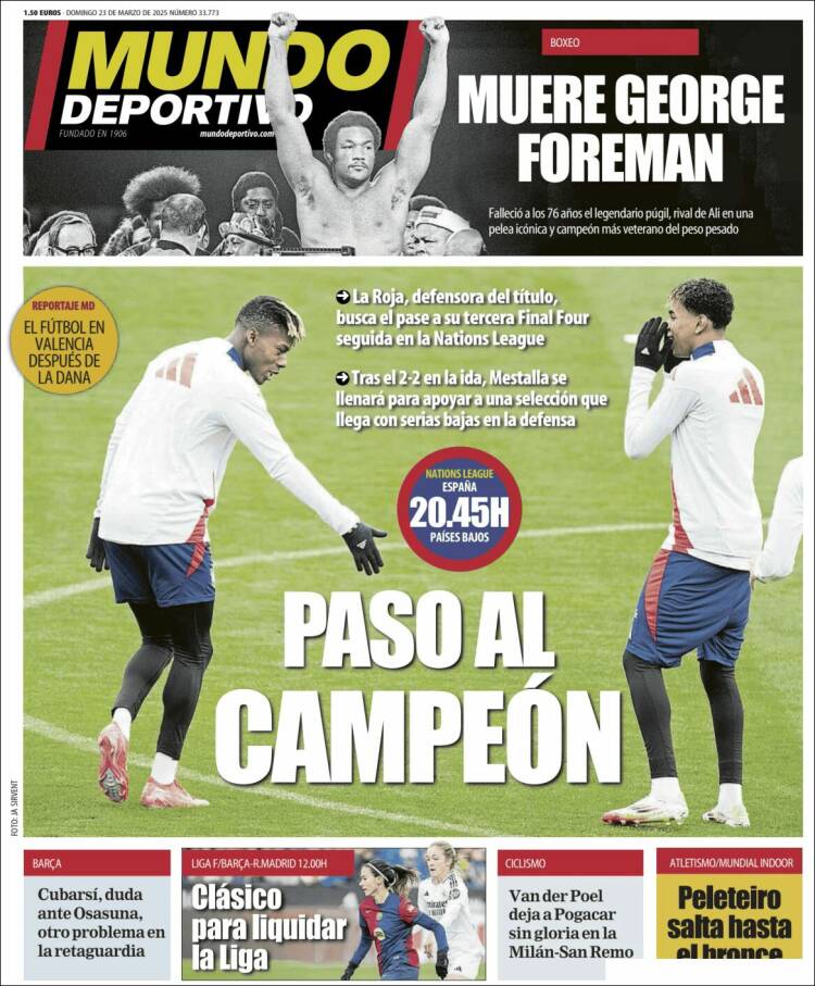 Portadas Deportivas Domingo 23/3/2025
