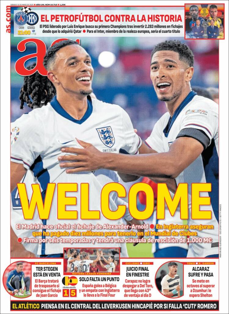 Portadas Deportivas Sábado 31/5/2025