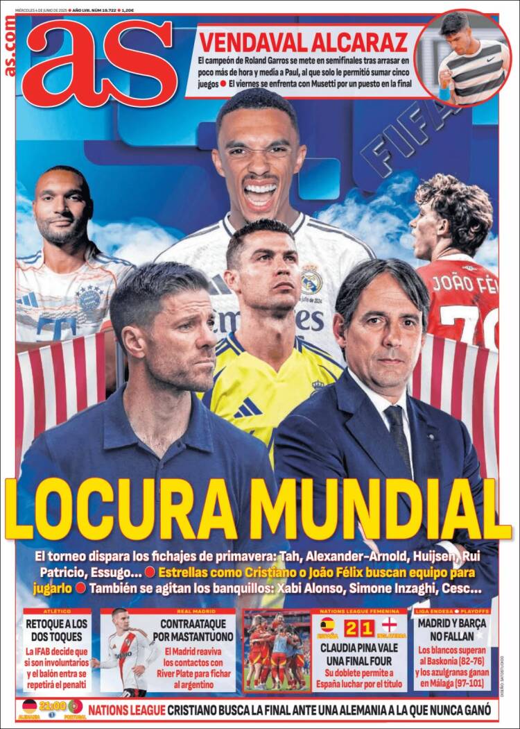 Portadas Deportivas Miércoles 4/6/2025
