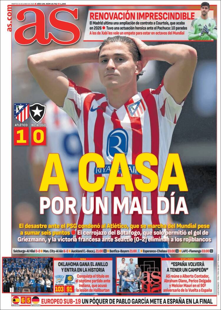 Portadas Deportivas Martes 24/6/2025