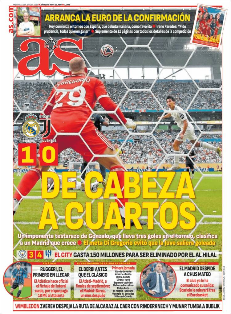 Portadas Deportivas Miércoles 2/7/2025 Portadas Deportivas Miércoles 2/7/2025