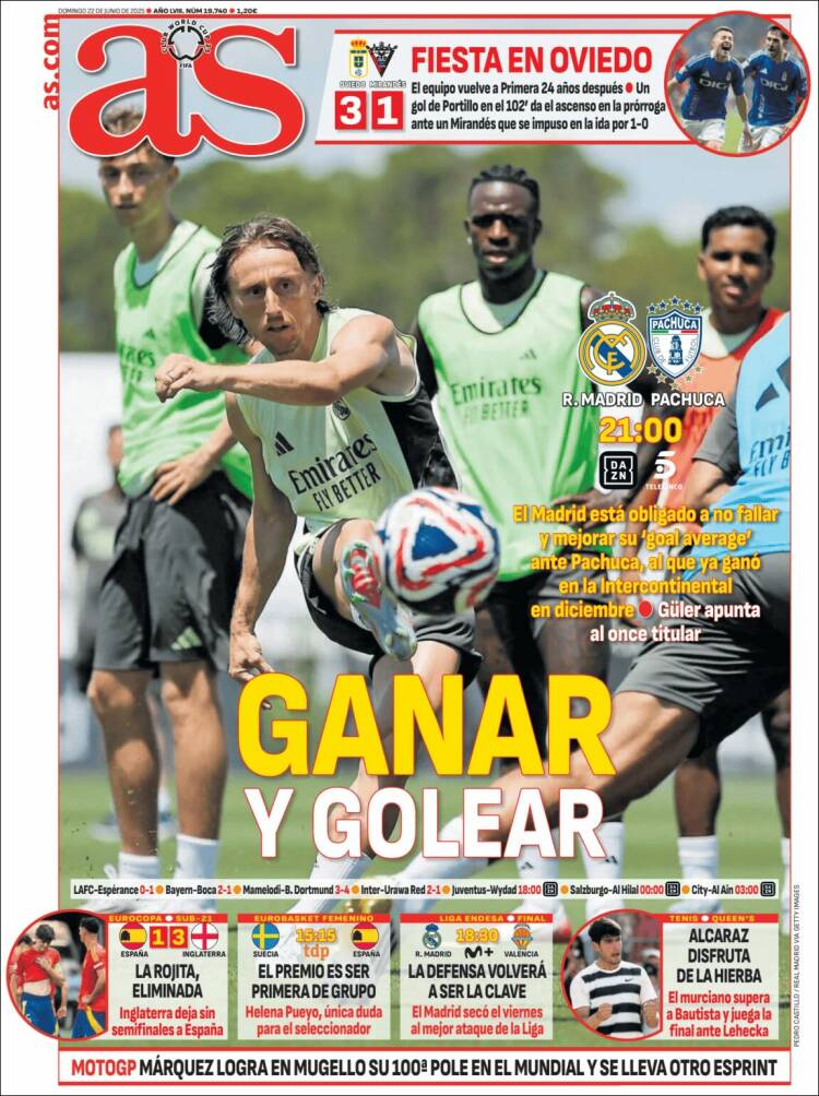 Portadas Deportivas Domingo 22/6/2025