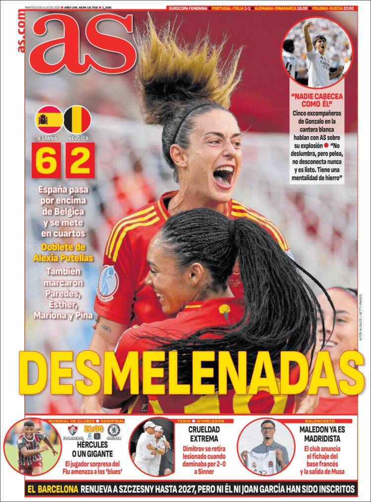 Portadas Deportivas Martes 8/7/2025 Portadas Deportivas Martes 8/7/2025