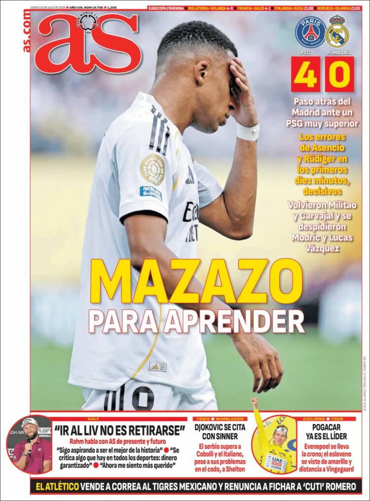 Portadas Deportivas Jueves 10/7/2025 Portadas Deportivas Jueves 10/7/2025