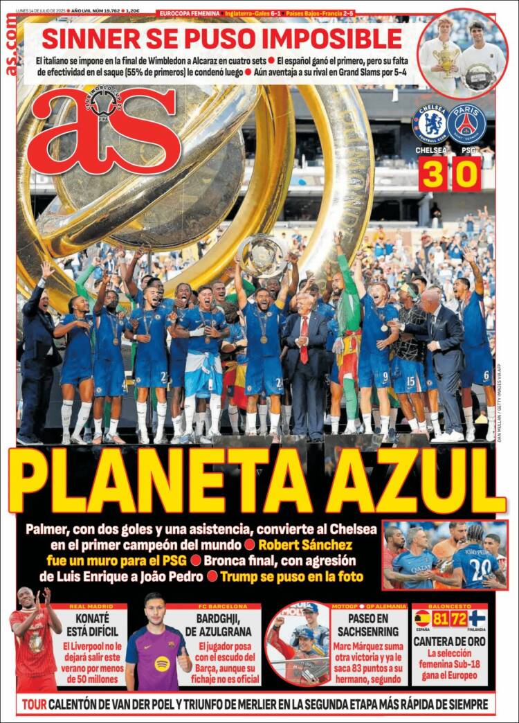 Portadas Deportivas Lunes 14/7/2025
