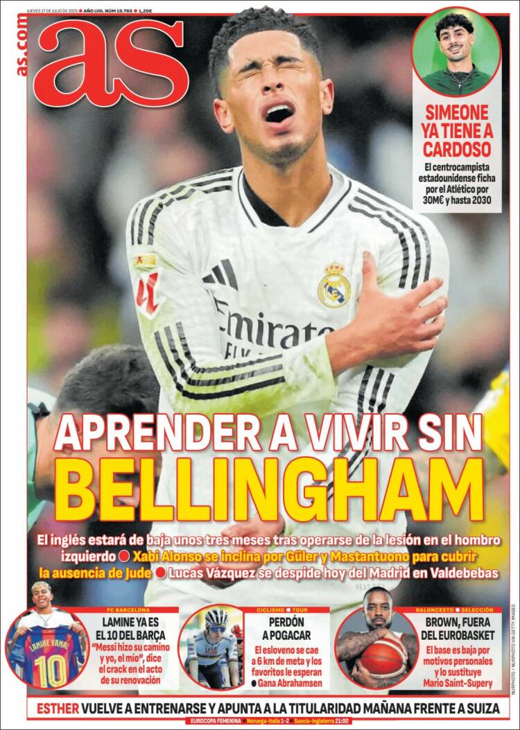 Portadas Deportivas Jueves 17/7/2025 Portadas Deportivas Jueves 17/7/2025