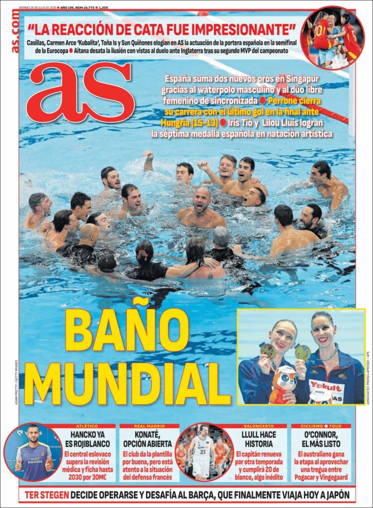 Portadas Deportivas Viernes 25/7/2025