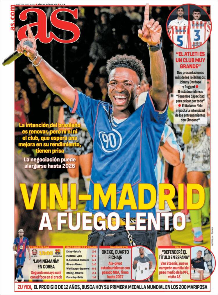 Portadas Deportivas Jueves 31/7/2025 Portadas Deportivas Jueves 31/7/2025