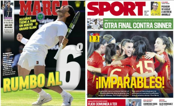 Portadas Deportivas Sábado 12/7/2025 Portadas Deportivas Sábado 12/7/2025