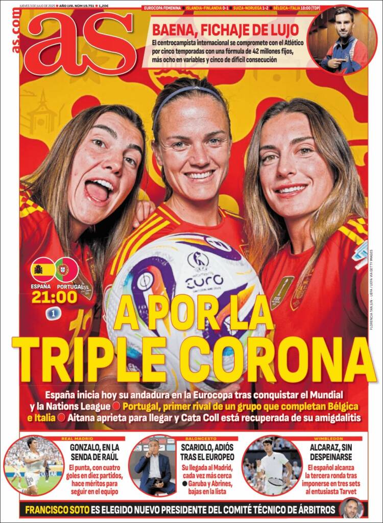 Portadas Deportivas Jueves 3/7/2025