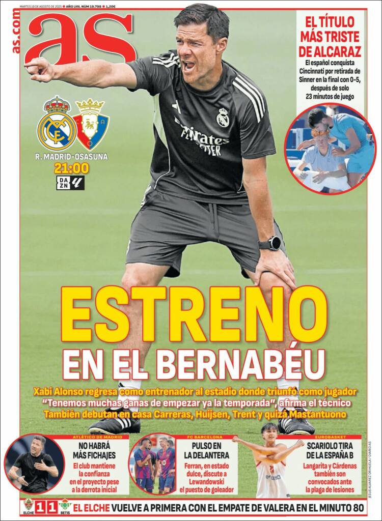 Portadas Deportivas Martes 19/8/2025