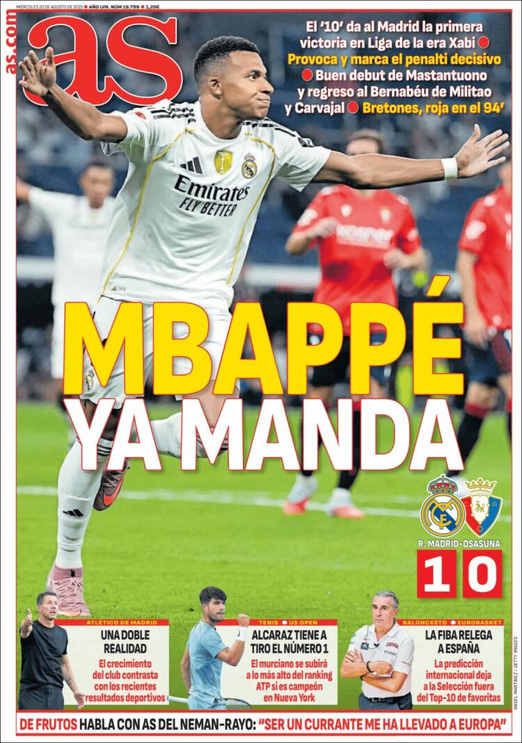 Portadas Deportivas Miércoles 20/8/2025 Portadas Deportivas Miércoles 20/8/2025