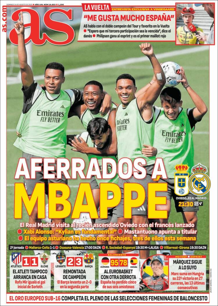 Portadas Deportivas Domingo 24/8/2025 Portadas Deportivas Domingo 24/8/2025