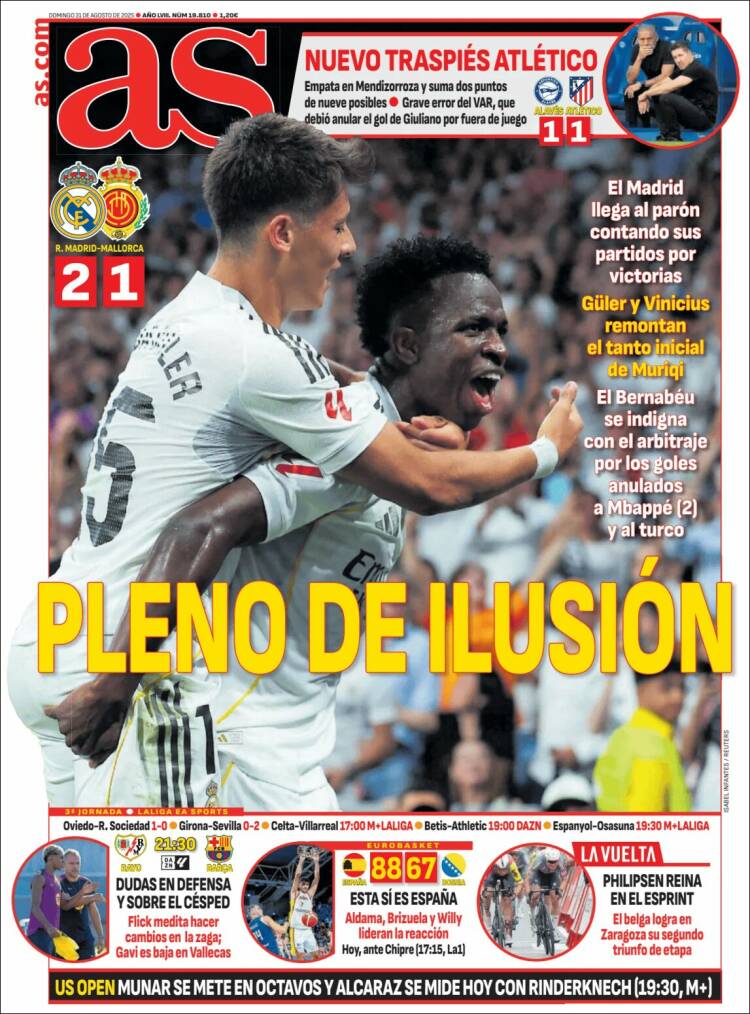 Portadas Deportivas Domingo 31/8/2025 Portadas Deportivas Domingo 31/8/2025