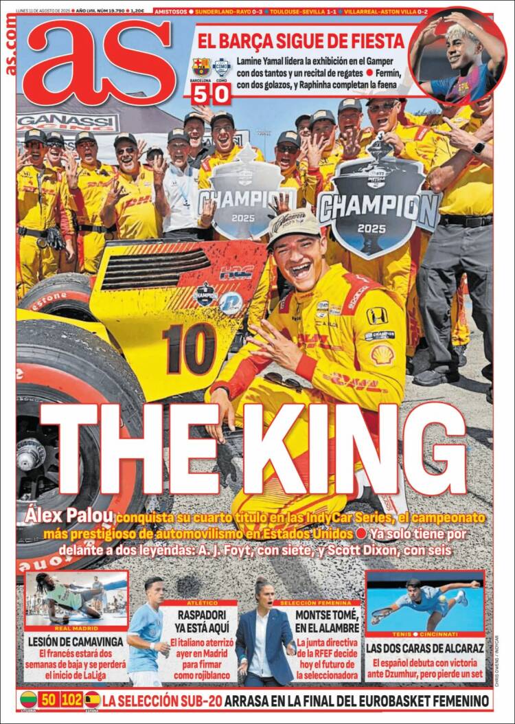 Portadas Deportivas Lunes 11/8/2025 Portadas Deportivas Lunes 11/8/2025