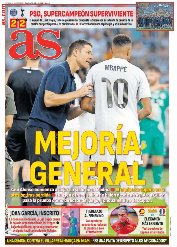 Portadas Deportivas Jueves 14/8/2025 Portadas Deportivas Jueves 14/8/2025