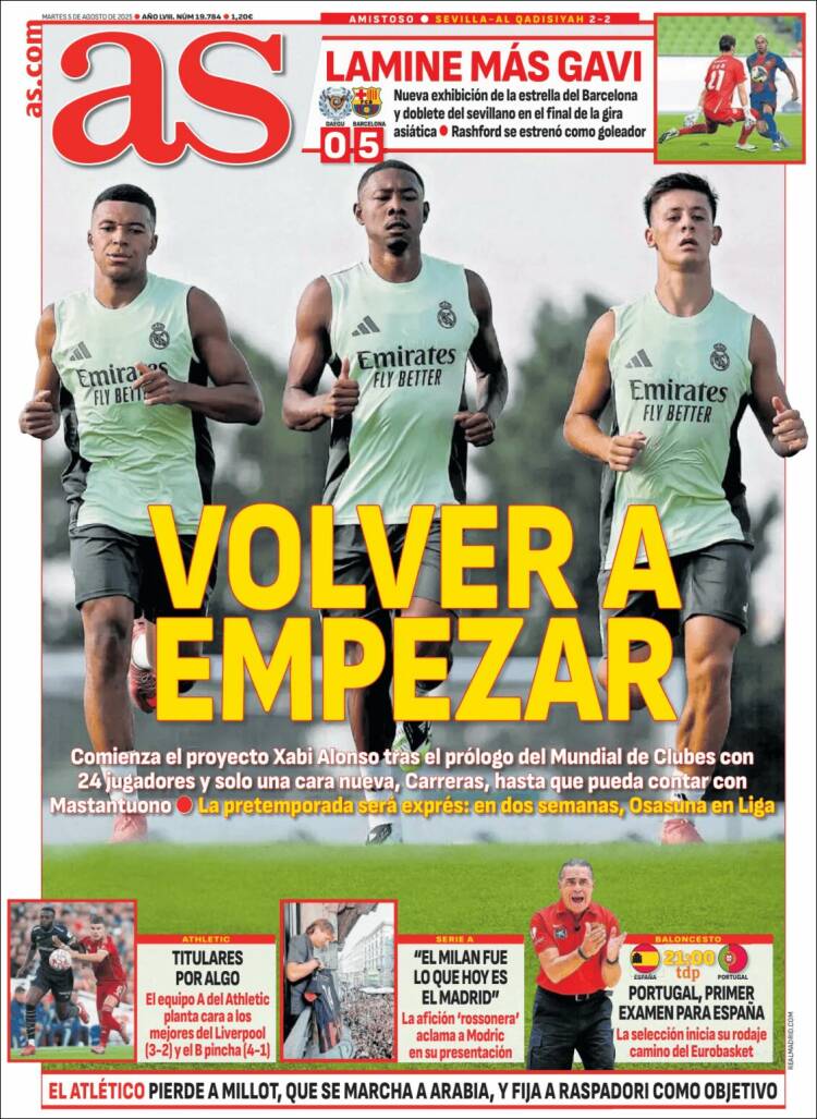 Portadas Deportivas Martes 5/8/202