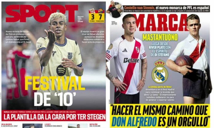 Portadas Deportivas Viernes 1/8/2025 Portadas Deportivas Viernes 1/8/2025