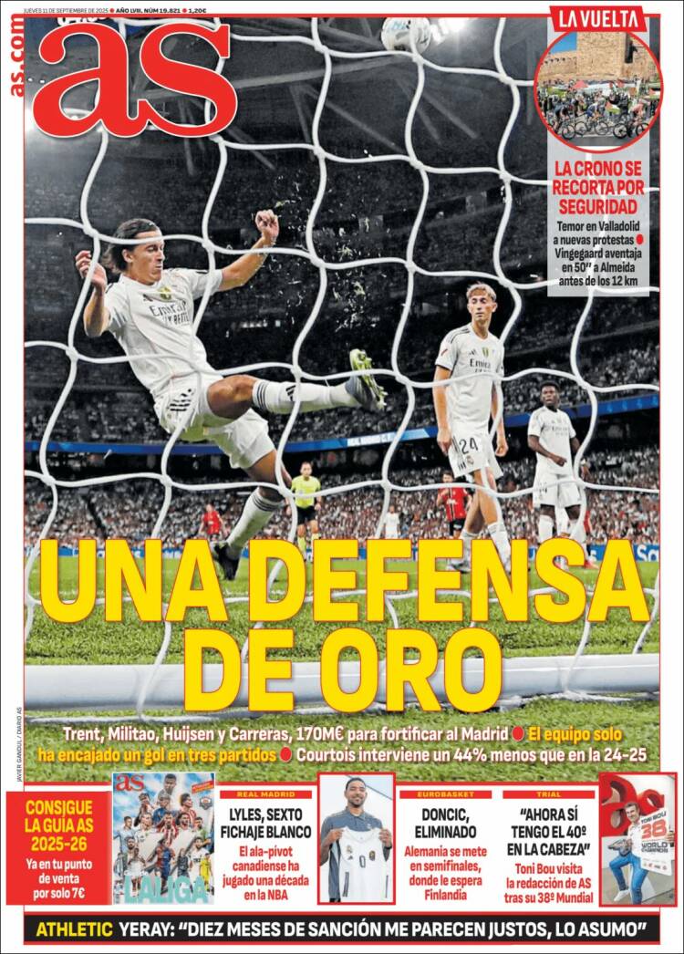 Portadas Deportivas Jueves 11/9/2025