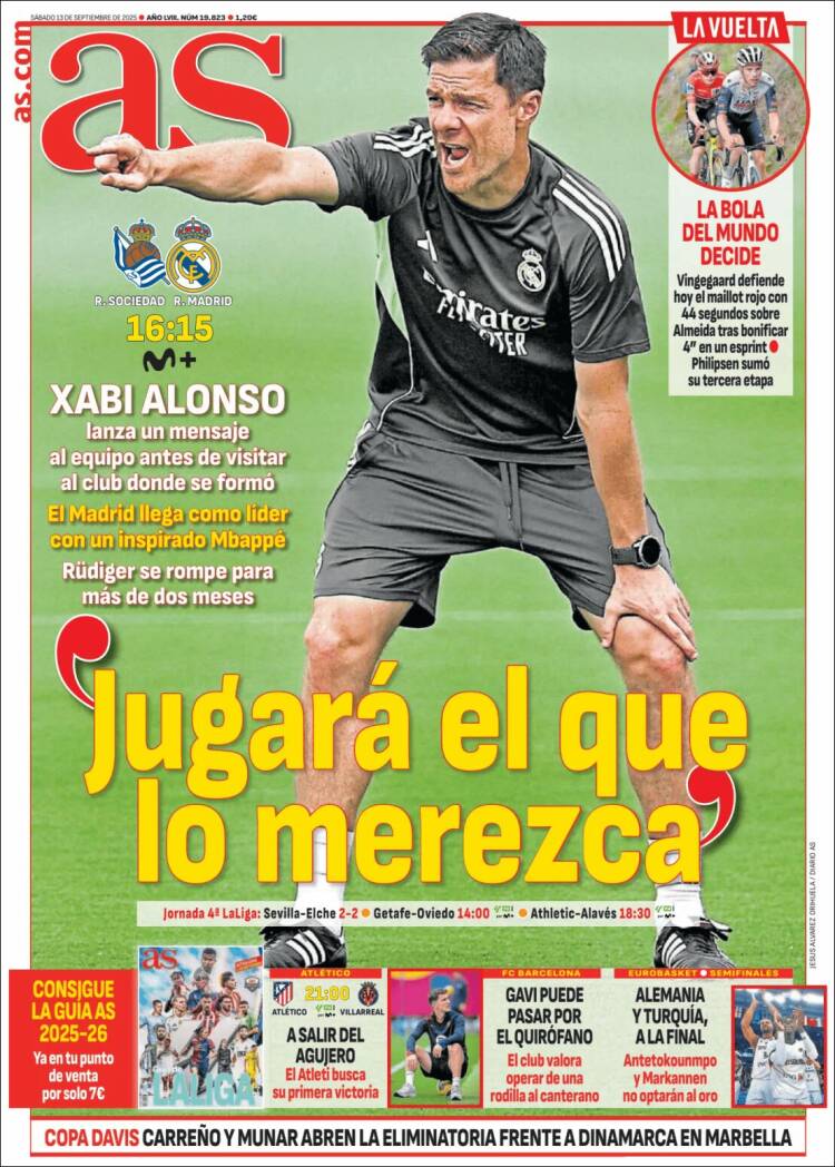 Portadas Deportivas Sábado 13/9/2025 