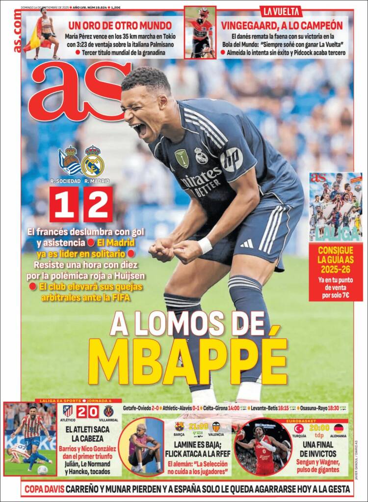 Portadas Deportivas Domingo 14/9/2025
