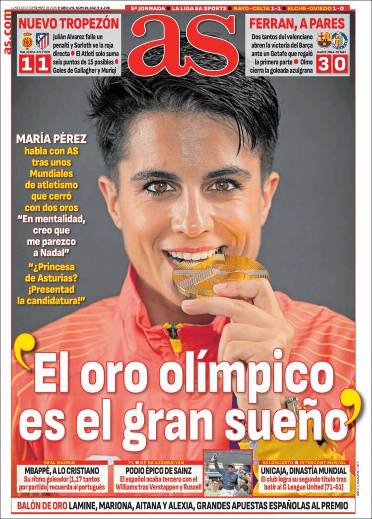 Portadas Deportivas Lunes 22/9/2025