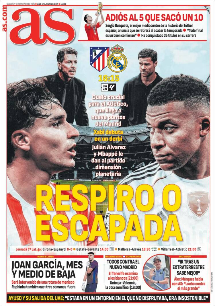 Portadas Deportivas Sábado 27/9/2025 Portadas Deportivas Sábado 27/9/2025