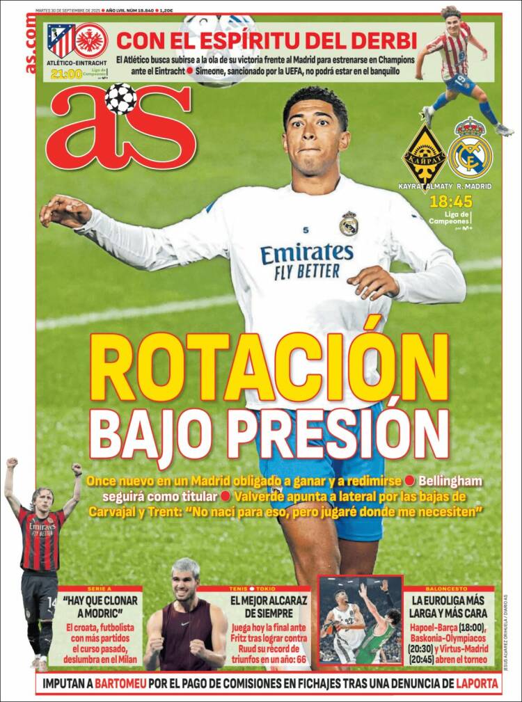 Portadas Deportivas Martes 30/9/2025