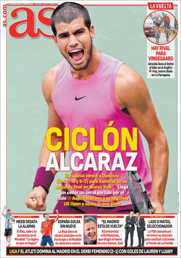 Portadas Deportivas Sábado 6/9/2025 Portadas Deportivas Sábado 6/9/2025