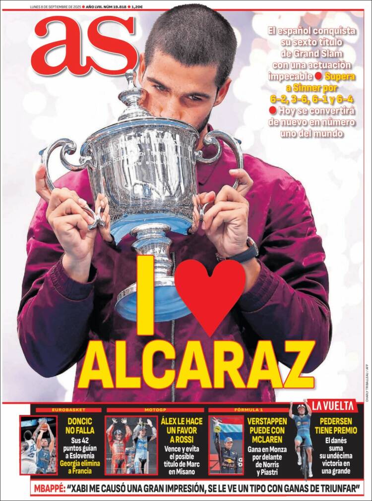 Portadas Deportivas Lunes 8 /9/2025 Portadas Deportivas Lunes 8 /9/2025