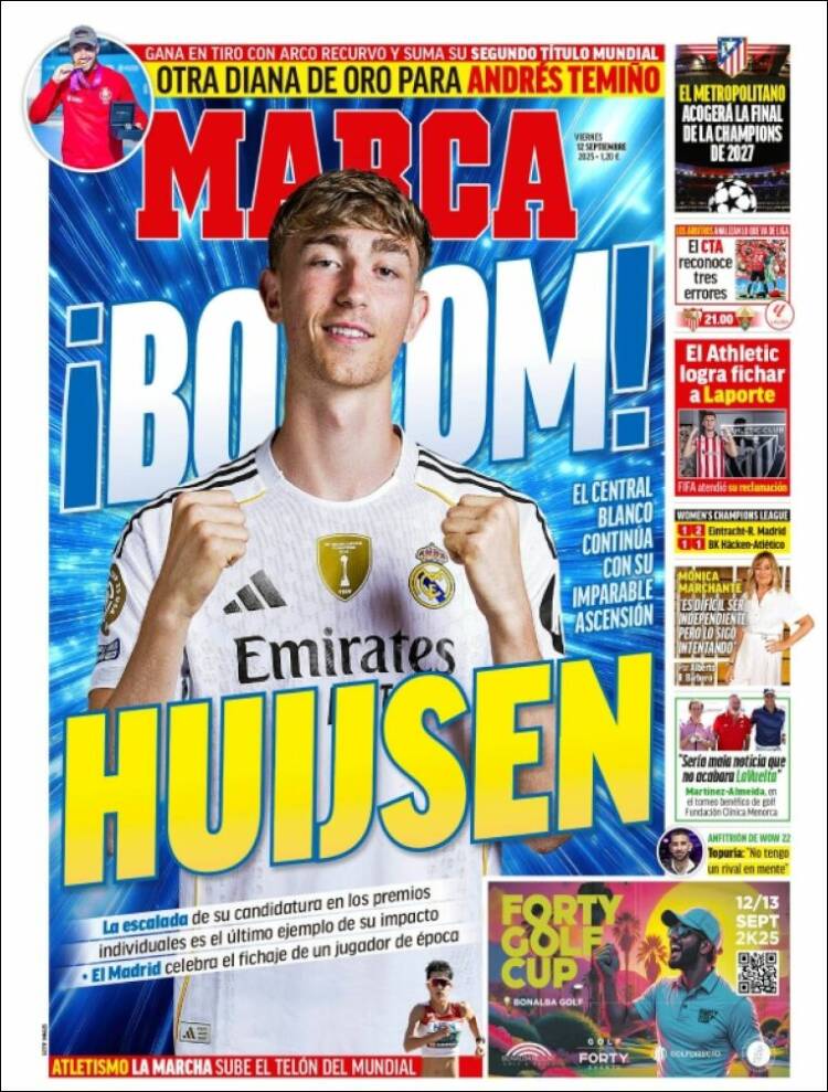 Portadas Deportivas Viernes 12/9/2025