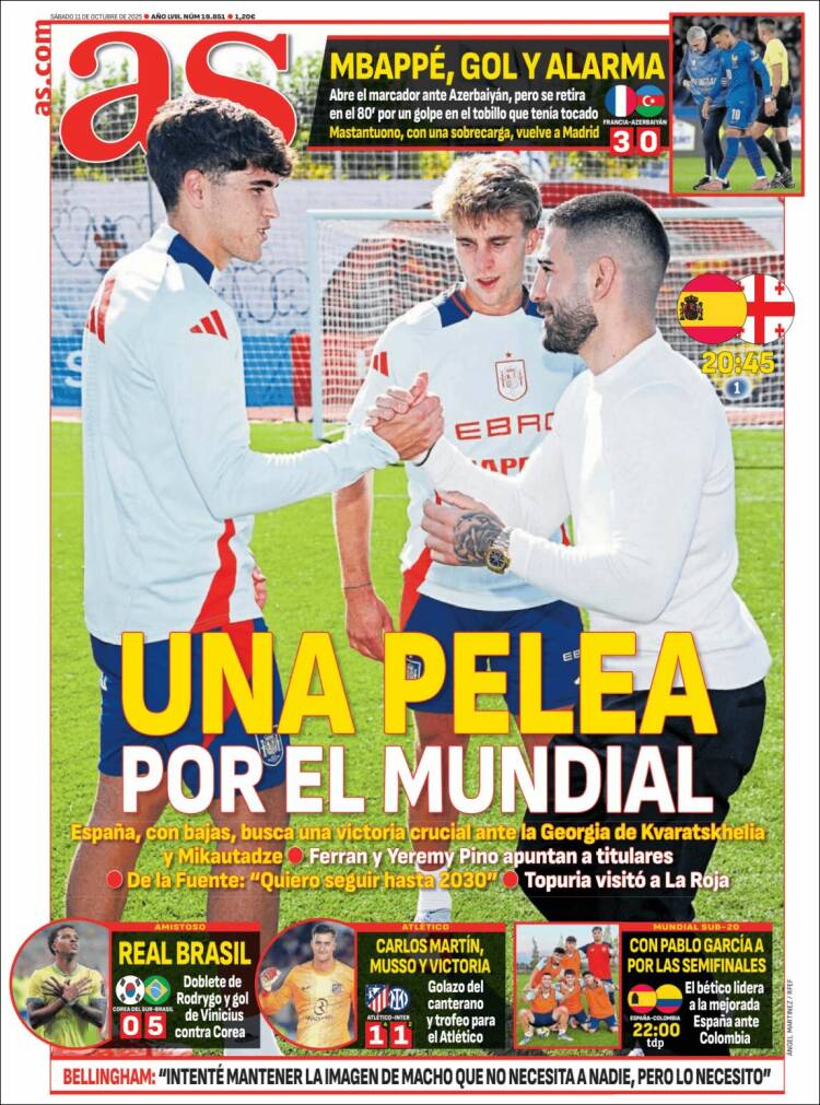 Portadas Deportivas Sábado 11/10/2025