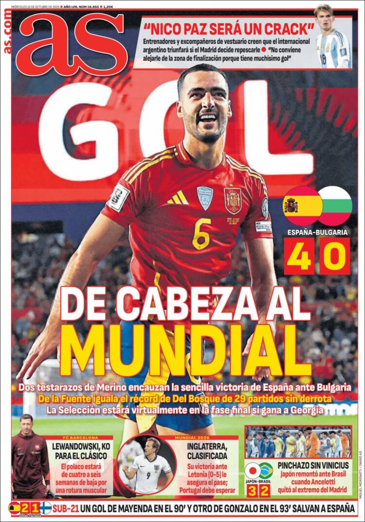Portadas Deportivas Miércoles 15/10/2025 Portadas Deportivas Miércoles 15/10/2025