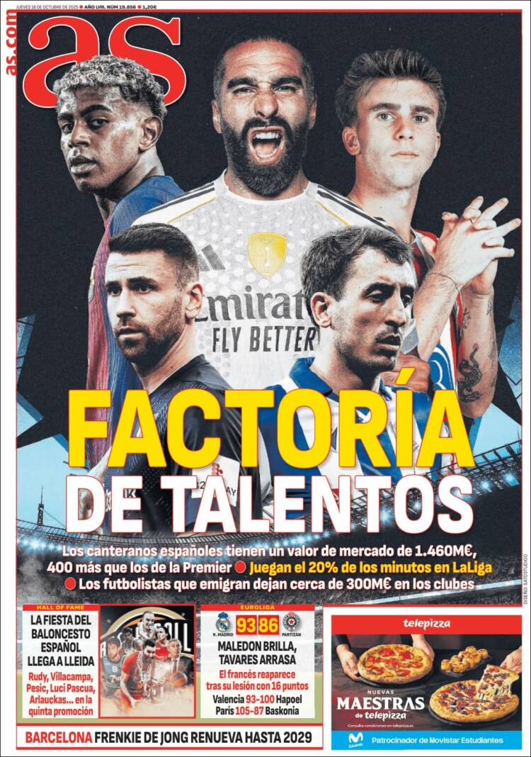 Portadas Deportivas Jueves 16/10/2025 Portadas Deportivas Jueves 16/10/2025