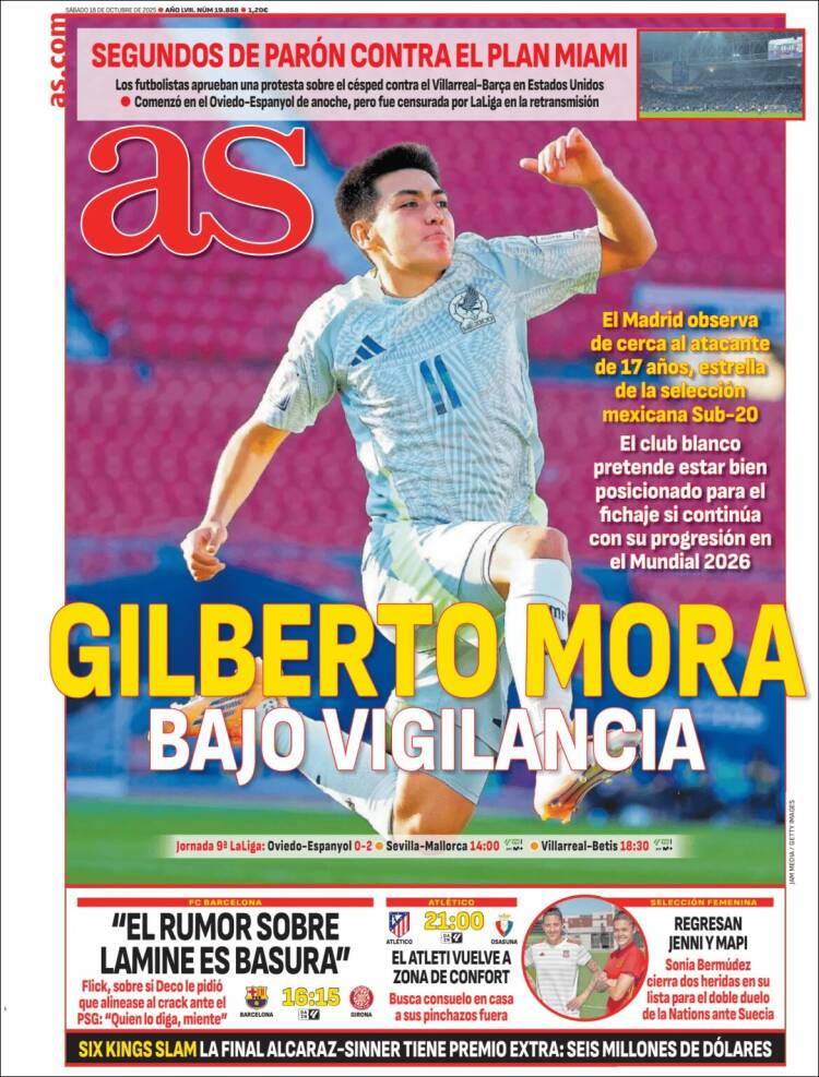 Portadas Deportivas Sábado 18/10/2025