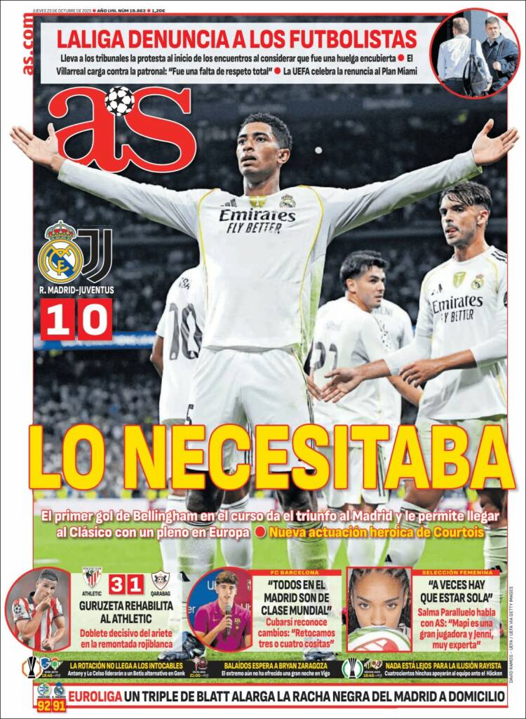 Portadas Deportivas Jueves 23/10/2025