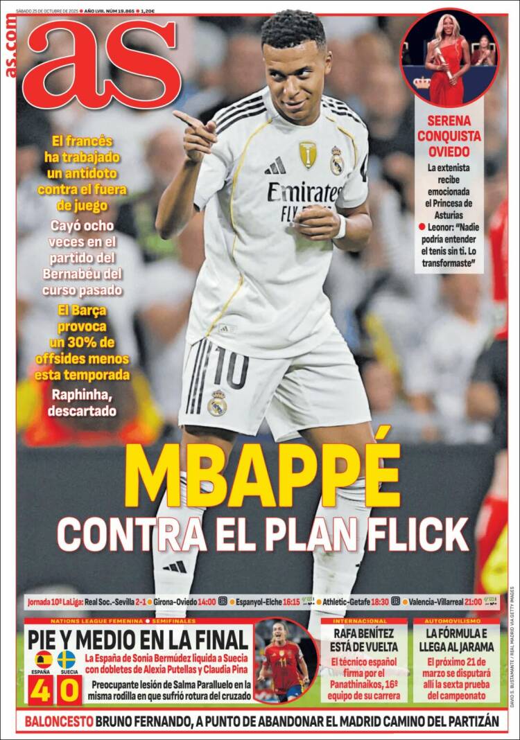 Portadas Deportivas Sábado 25/10/2025