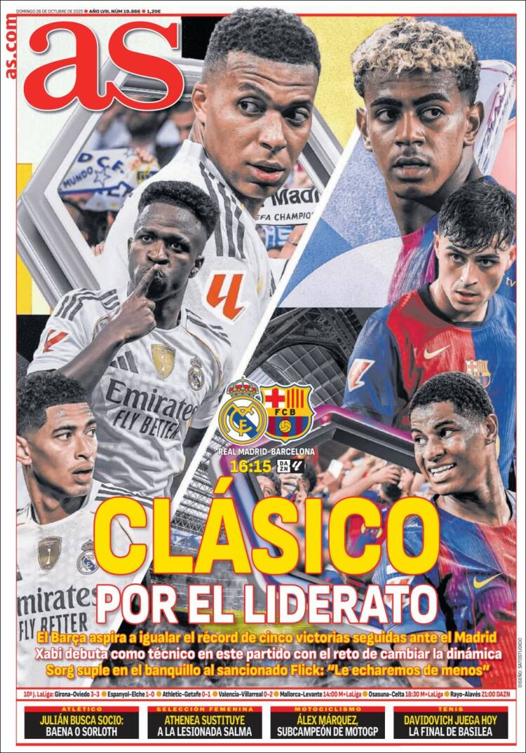 Portadas Deportivas Domingo 26/10/2025